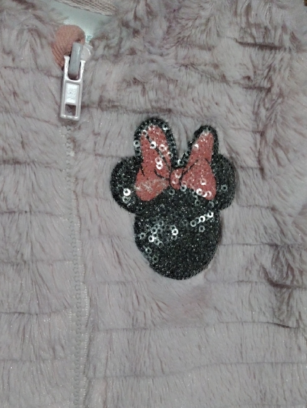 Disney Plush Hooded Baby Jacket in Light Pink with Bow - Picture 4 of 9
